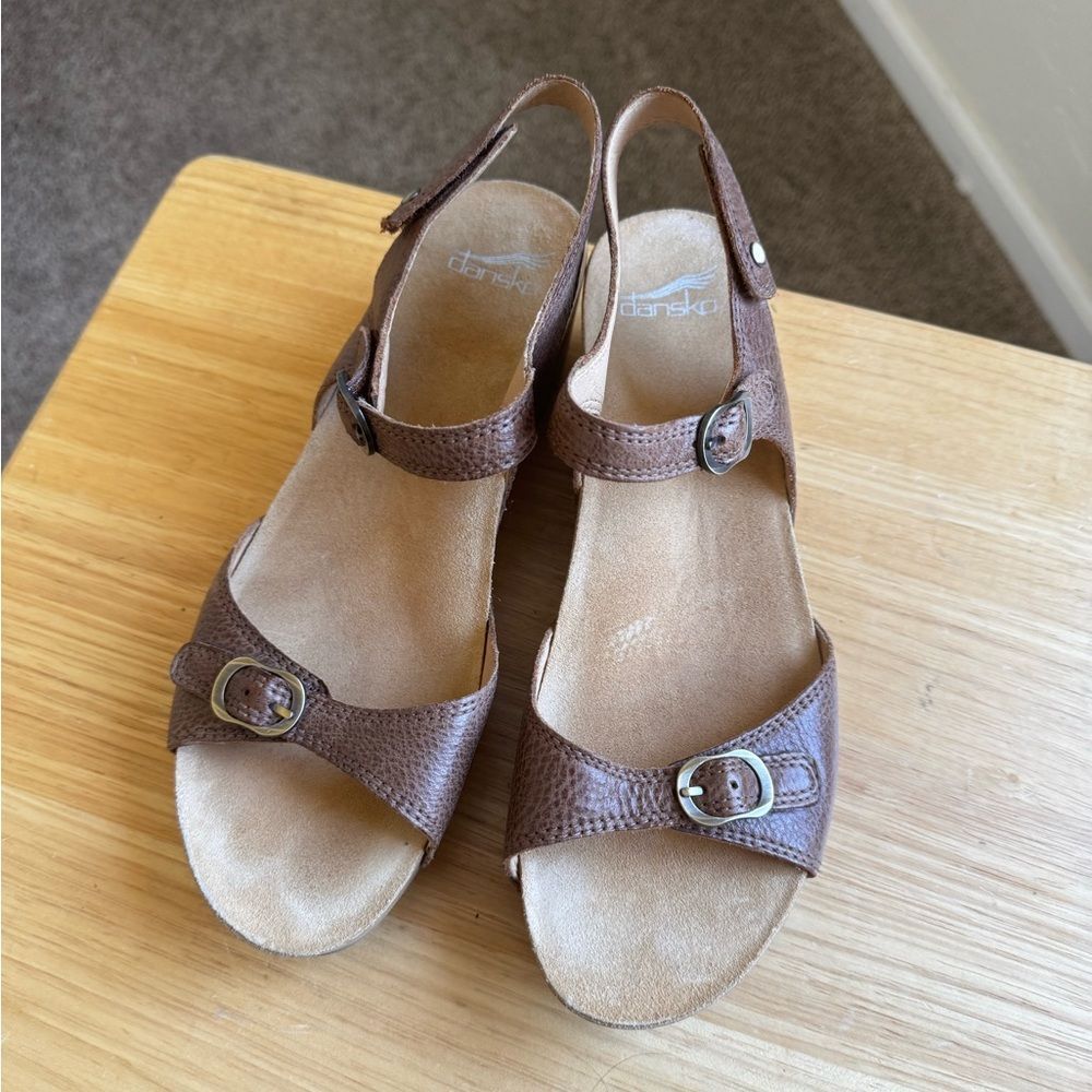 Dansko Tricia Milled Burnished Brown Size 41 USA 10.5-11
